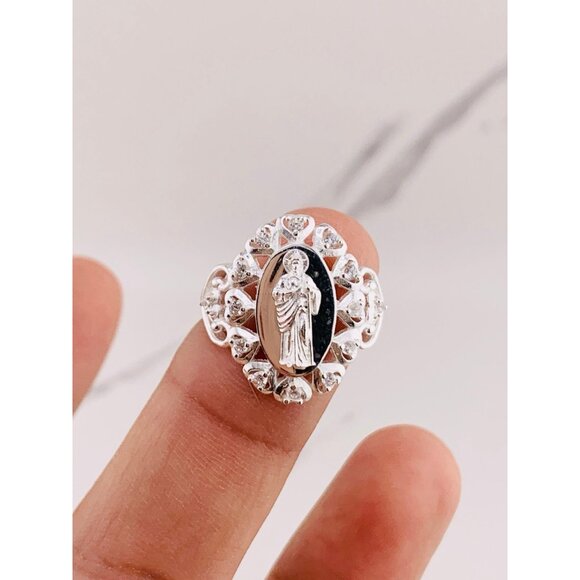 ❤️ 925 Sterling silver ring San Judas - Saint Jude ❤️ Size 8 - Picture 1 of 4